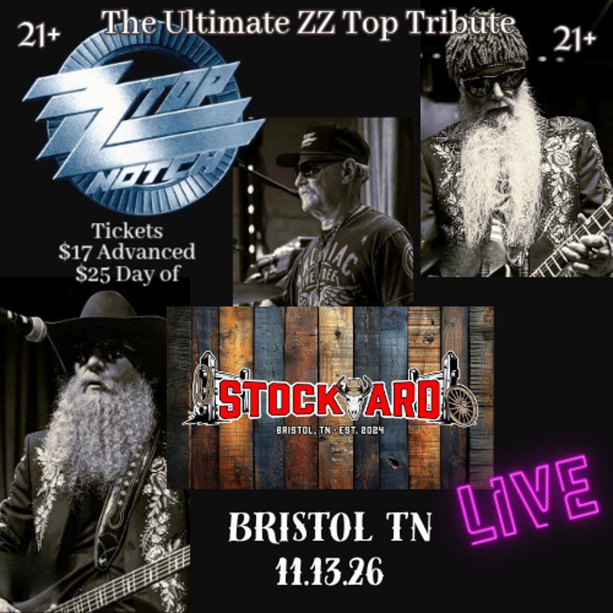 ZZ Top Notch- A Tribute to ZZ Top live at Stockyard