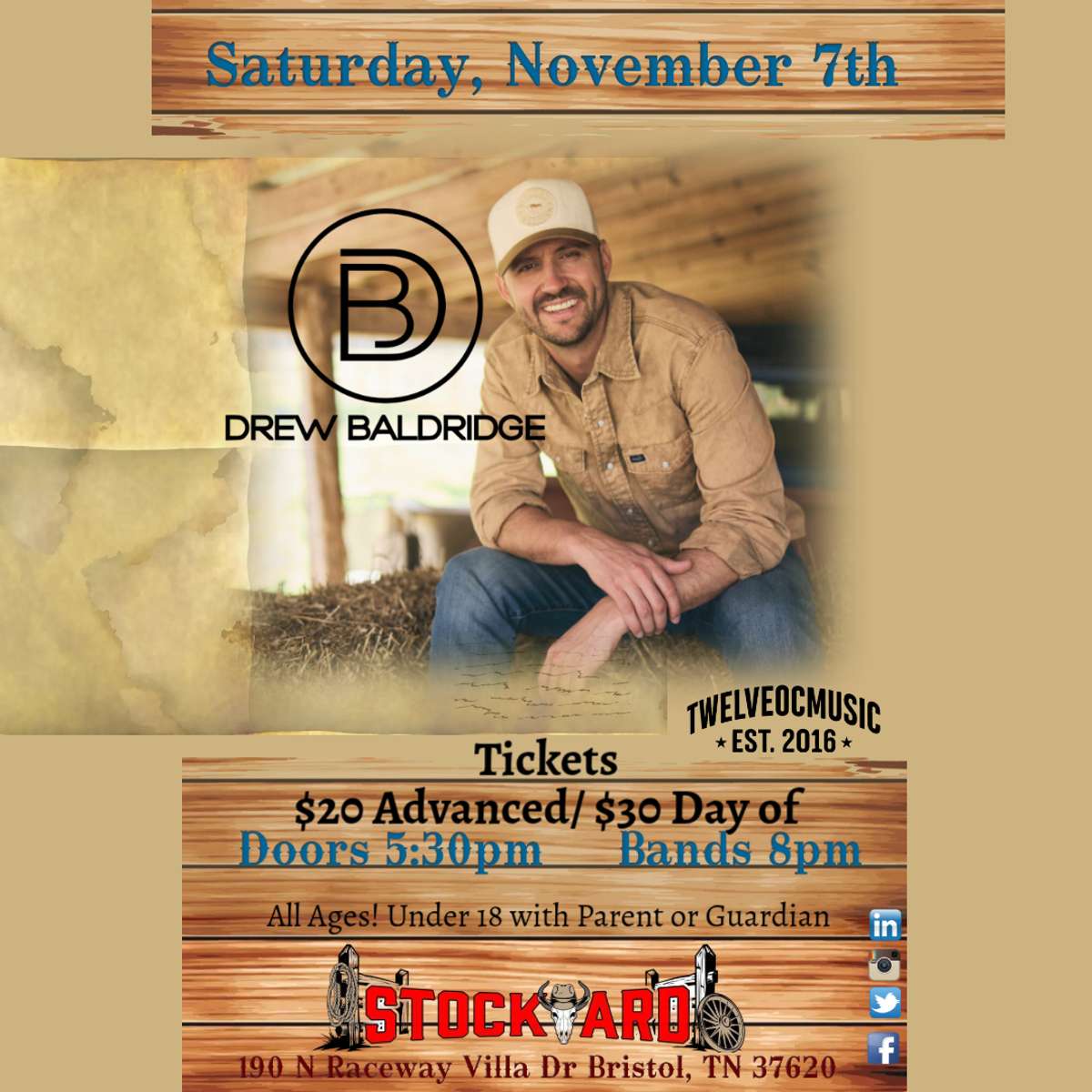 Drew Baldridge wsg 12/OC live at Stockyard